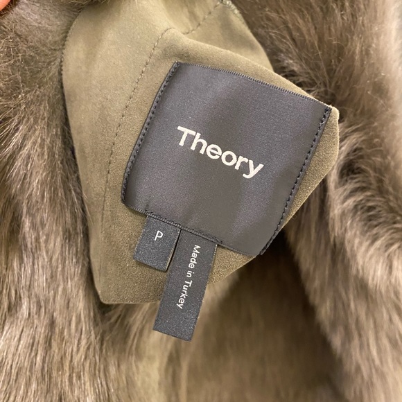 Theory overlay lamb shearling fur leather reversible coat - Picture 4 of 9